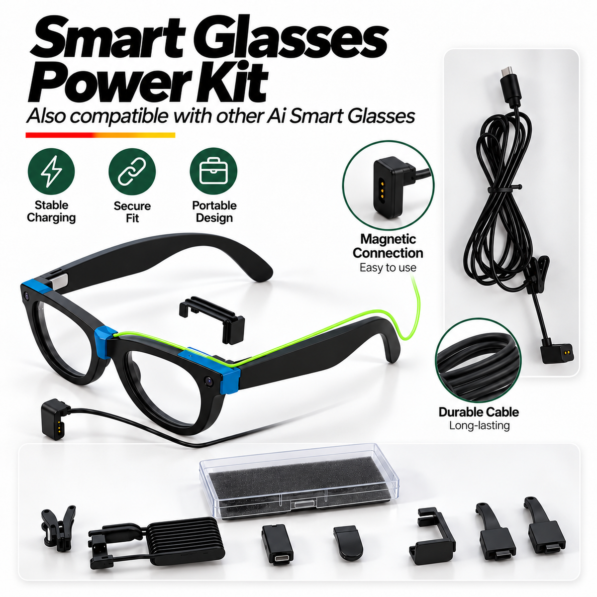 Alfa Buds™ Smart Glasses Power Kit