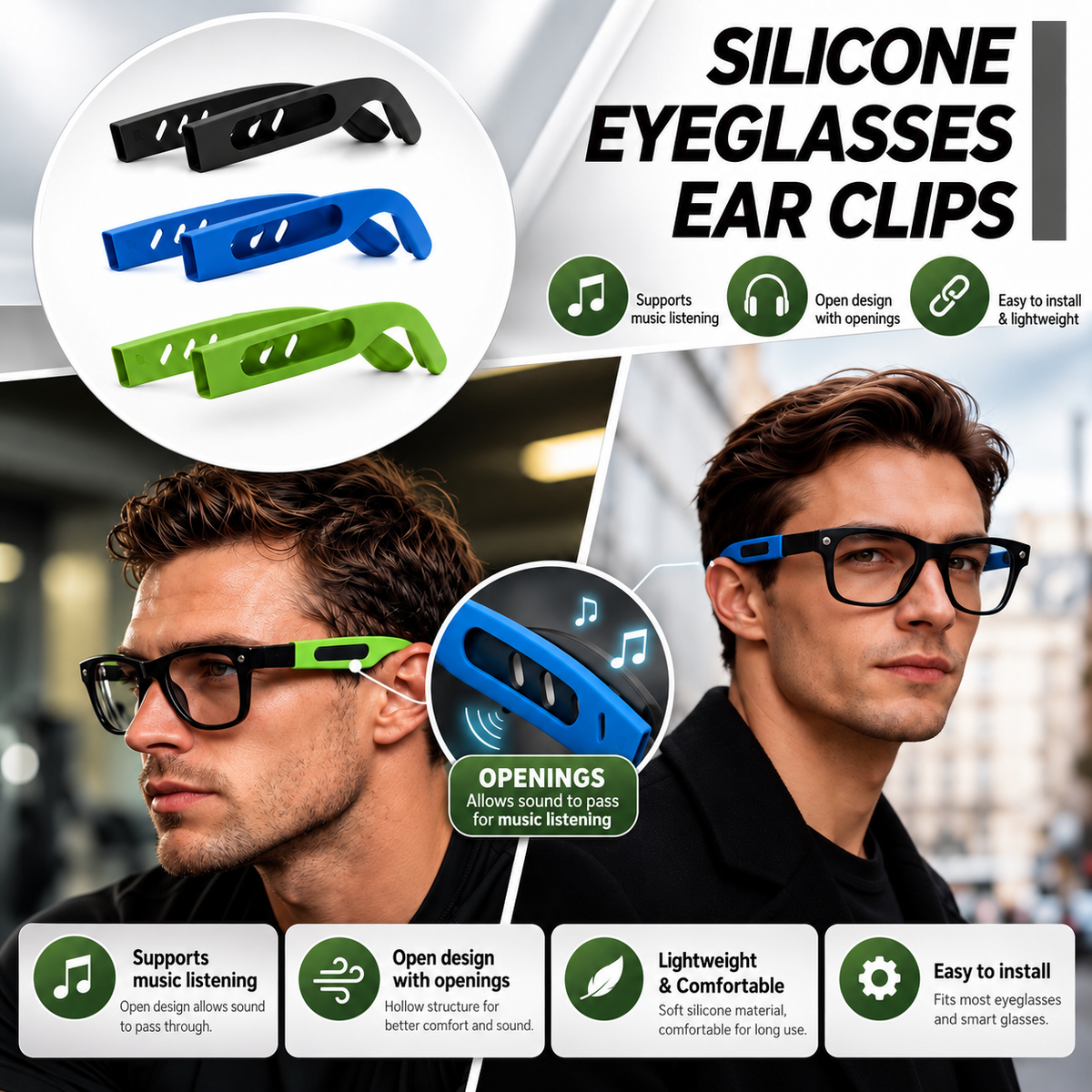 Alfa Buds™ Silicone Anti-Slip Ear Clips
