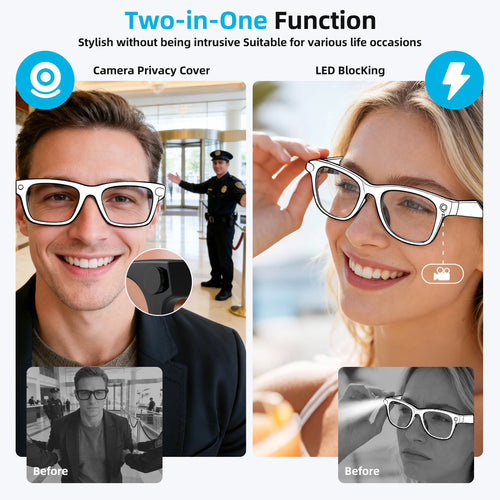 Alfa Buds™ 2/6PCS Rotating Privacy & LED Light Blocker Covers for Alfa Glasses & Other Smart Glasses